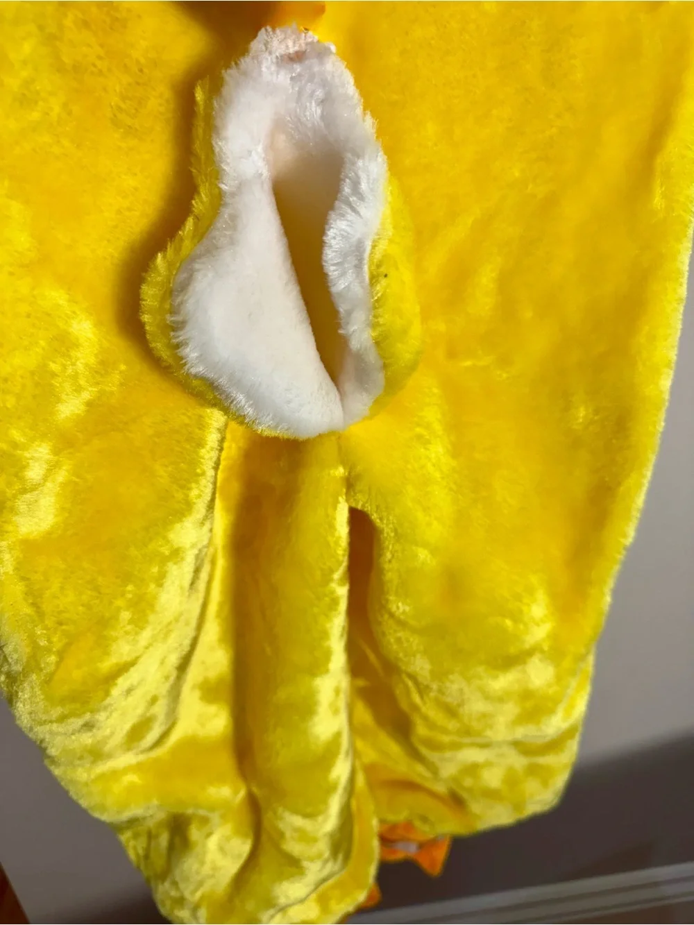 Yellow Plush Duck Kids Costume with White Belly